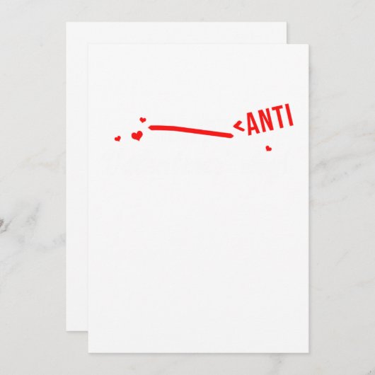 Anti Valentines Day Funny Hate Hearts Day Gift 招待状 (正面/裏面)