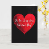 Anti-Valentine's Day Red Heart on Black カード (黄色い花)