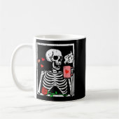Anti Valentines Day Skeleton Coffee Funny Men Wome コーヒーマグカップ (左)