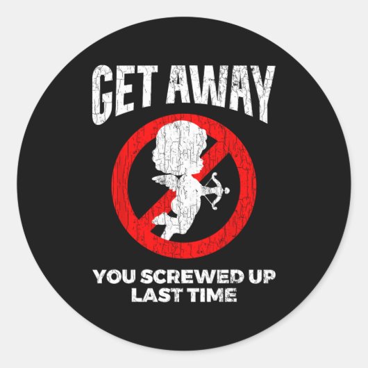 Anti Valentines Sarcastic Cud Quote Funny Gift  ラウンドシール (正面)