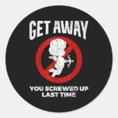 Anti Valentines Sarcastic Cud Quote Funny Gift ラウンドシール (正面)