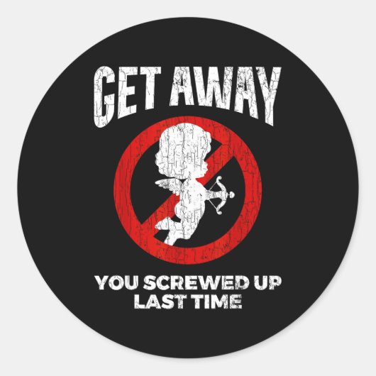 Anti Valentines Sarcastic Cud Quote Funny Gift  ラウンドシール (正面)