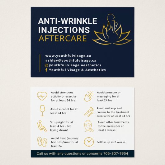 Anti - Wrinkle aftercare business card  (正面&裏面)