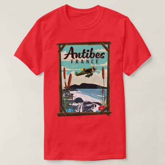 Antibes France旅行ポスター Tシャツ (デザイン正面)