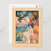 Antibes, France travel poster, ポストカード (正面/裏面)