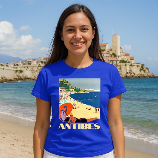Antibes, France Vintage Art Deco Travel Tourism Tシャツ