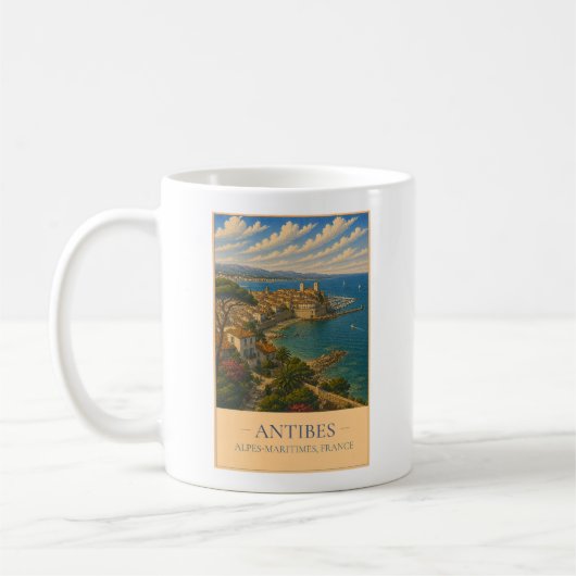 Antibes, France – Vintage Travel Mug コーヒーマグカップ (左)