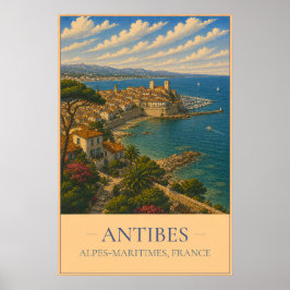 Antibes, France – Vintage Travel Poster ポスター