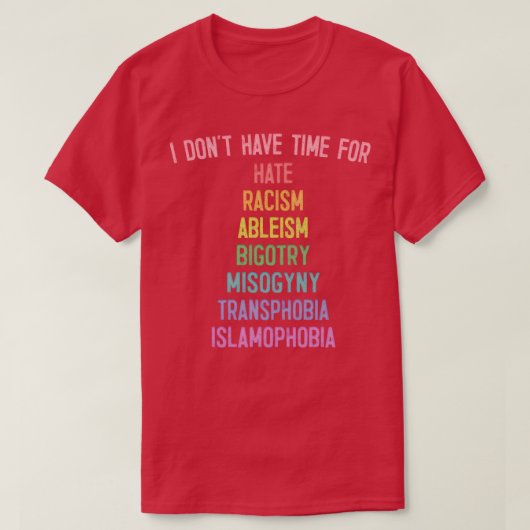 AntiBigotry DecadeStyleタイポグラフィデザイン Tシャツ (デザイン正面)
