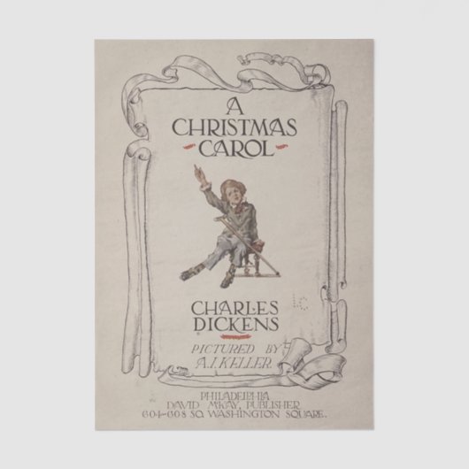 Antico Charles Dickens Un tessuto di Natale 薄葉紙 (正面)