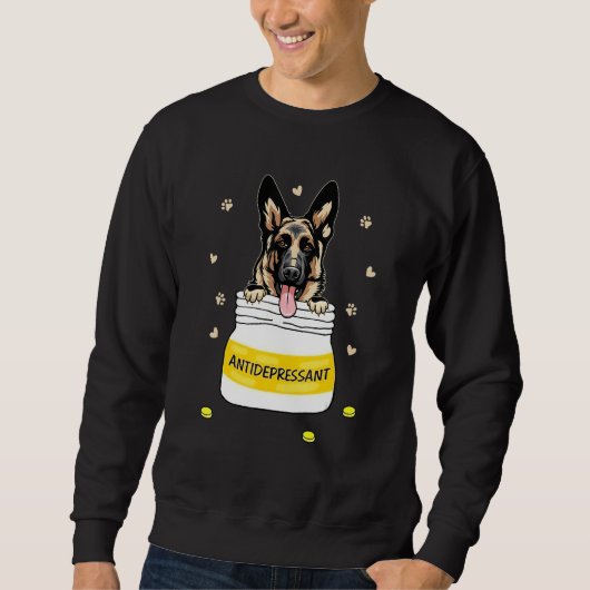 Antidepressant German Shepherd Dog Puppy Owner スウェットシャツ (正面)