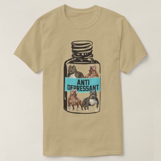 Antidepressants, Love Pitbull Smile, Dog Is Love T Tシャツ (デザイン正面)