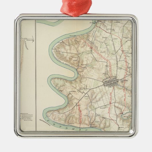 Antietamのハープ奏者のフェリー、Sharpsburg メタルオーナメント (正面)