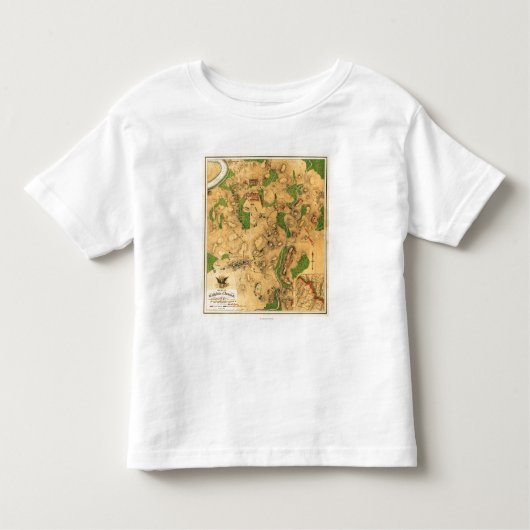 Antietam -内戦のパノラマ式の地図3の戦い トドラーTシャツ (正面)