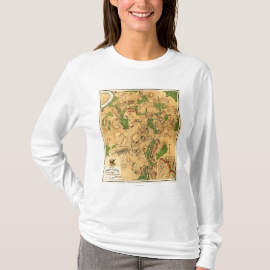 Antietam -内戦のパノラマ式の地図3の戦い tシャツ (正面)