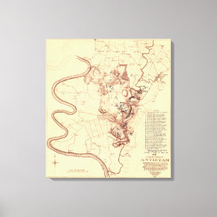 Antietam -内戦のパノラマ式の地図5の戦い キャンバスプリント