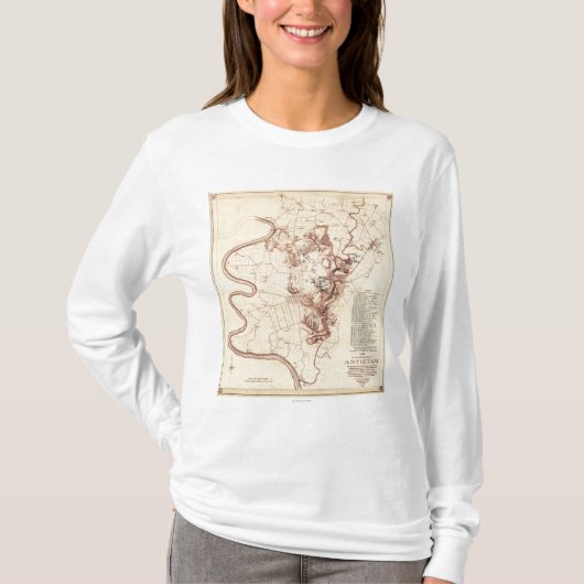 Antietam -内戦のパノラマ式の地図5の戦い tシャツ (正面)