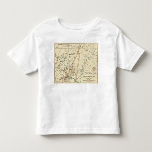 Antietam -内戦のパノラマ式の地図7の戦い トドラーTシャツ (正面)