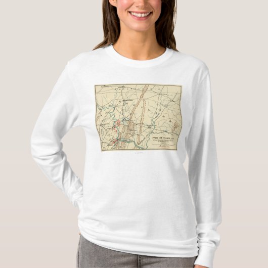 Antietam -内戦のパノラマ式の地図7の戦い tシャツ (正面)