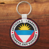 Antigua And Barbuda Round Emblem キーホルダー (正面)