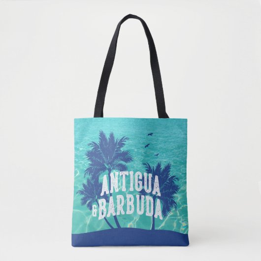 Antigua & Barbuda Caribbean Palm Tree トートバッグ (正面)