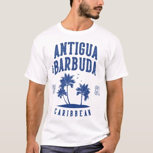 Antigua & Barbuda Caribbean Palm Tree Tシャツ (正面)