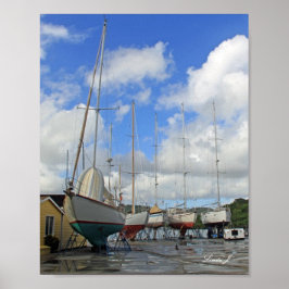 Antigua Canvas Printのドライ波止場に帆船 ポスター