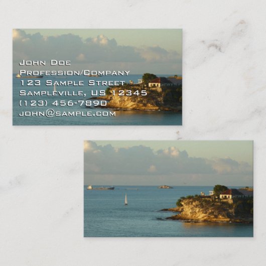 Antiguan Coast Beautiful Island Seascape 名刺 (正面/裏面)