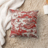 Antik Ming China Blau und rote Chinoiserie クッション (ブランケット)