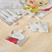 Antike Weihnachten Viktorianisches Mädchen mit Pup ジグソーパズル (側面)