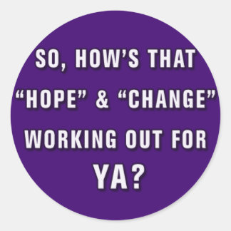 AntiObama "Hope"と"Change"ステッカー ラウンドシール