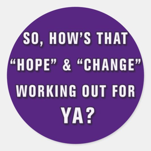 AntiObama "Hope"と"Change"ステッカー ラウンドシール (正面)