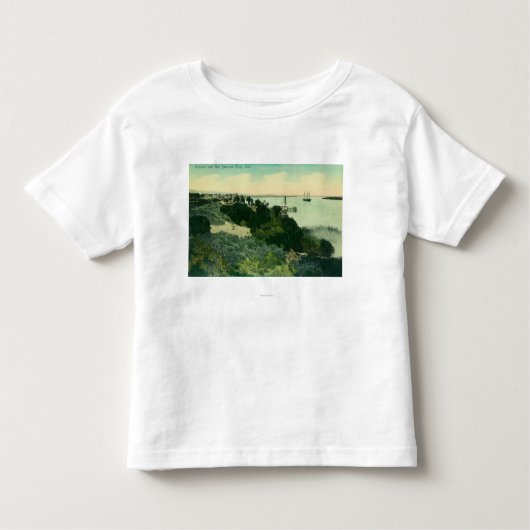 AntiochおよびSan Joaquin川の空中写真 トドラーTシャツ (正面)