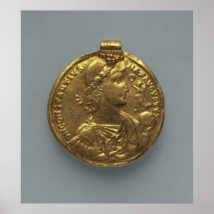 Antiochで鋳造されるConstantius IIの円形浮彫り ポスター