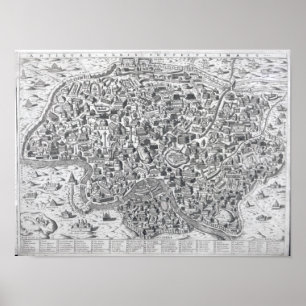 Antiquae Urbisパーフェクタのイマゴー、ローマの地図 ポスター