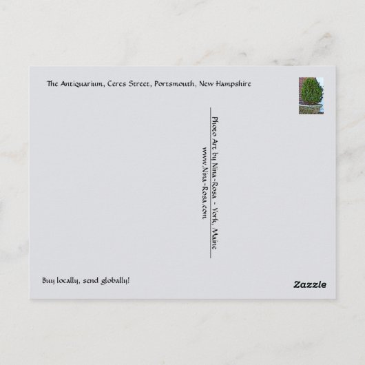 Antiquarium、ポーツマスのNHの郵便はがき ポストカード (裏面)