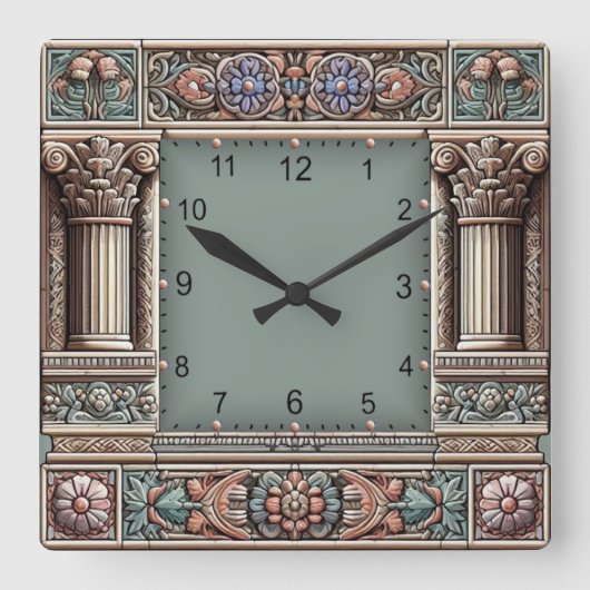 Antique スクエア壁時計 (正面)