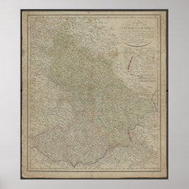 Antique 1799 Map of Silesia & Moravia, Historical  ポスター