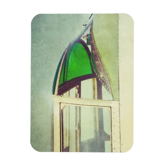 Antique Airplane Cockpit Green マグネット (縦)