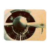 Antique Airplane Engine Propeller Photo マグネット (横)