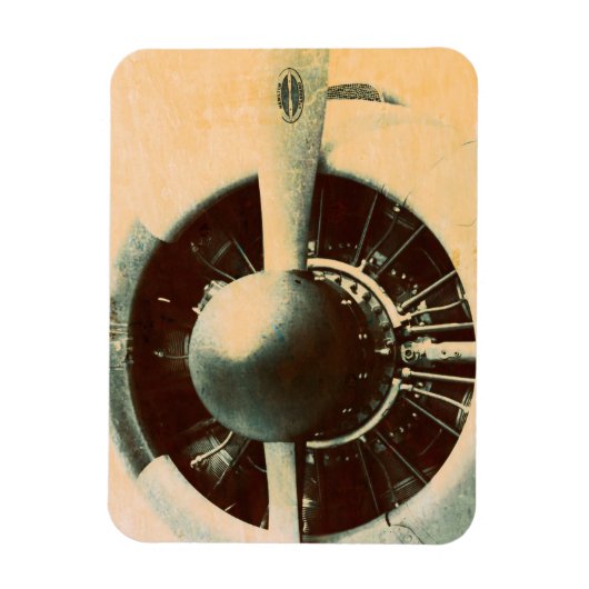 Antique Airplane Engine Propeller Photo マグネット (縦)