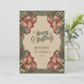 Antique Amaryllis Holiday シーズンカード (スタンド正面)