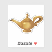 Antique Arabian Qindil Magic Lamp Sticker - Golden シール (シート)