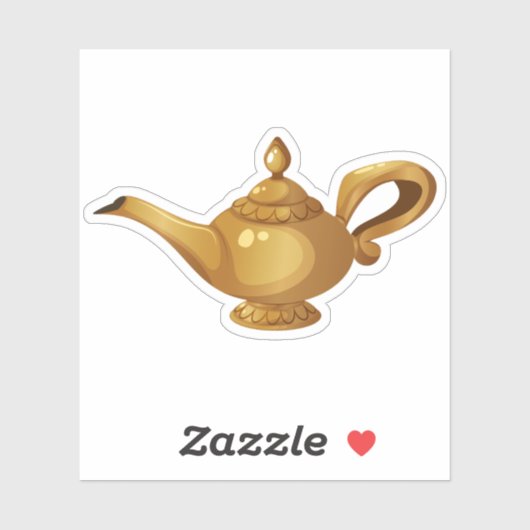Antique Arabian Qindil Magic Lamp Sticker - Golden シール (シート)