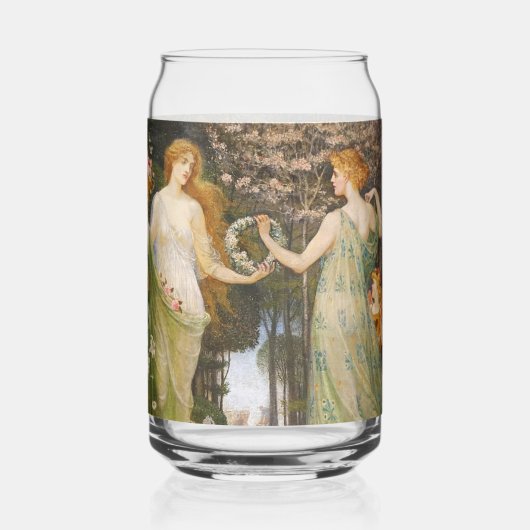 Antique Art Nouveau Four Seasons by Walter Crane ガラス缶 (裏面)