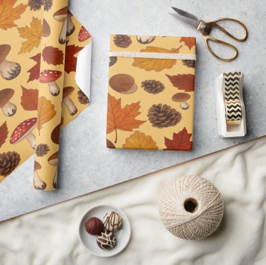 Antique Autumn Style Old World Elegance ラッピングペーパー (クラフト)