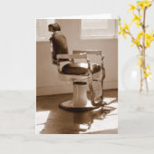 Antique Barber Chair カード (黄色い花)