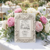 Antique Baroque Swans & Roses Fairytale  Wedding  招待状