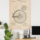 Antique Bicycle Patent Print Poster ポスター (ホームオフィス)
