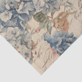 Antique Blue and Pink Hydrangea Ephemera Script  薄葉紙 (詳細)